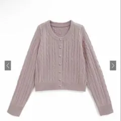 ケーブルニットカーディガン[gn315] ピンク　grl