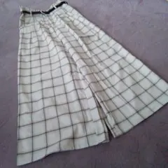 Emsexcite チェック柄ワイドパンツ Mサイズ ベルト付き