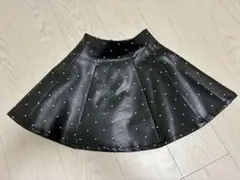 Darich ドット柄 フェイクレザー フレアミニスカート S