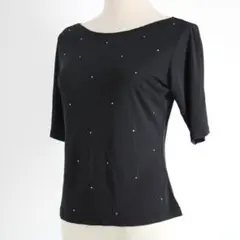 【美品 日本製 社交ダンス衣装】ブラック CHACOTT トップス カットソー