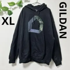 GILDAN （ギルダン）カモフラージュロゴ フード付きパーカー XL 黒のサムネイル