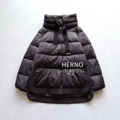 極美品★HERNO｜定価20万 22AW ダウンハーフコート ブラウン 42
