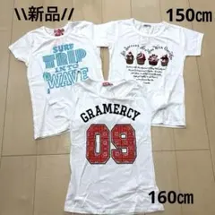 150㎝ 160㎝ Tシャツ　半袖　白ティ　ロゴ　新品　タグ付きのサムネイル