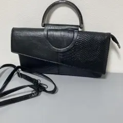 【新品未使用】レディース3ウェイバック　おしゃれブラックカラークロコ&牛革コンビ