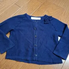 タルティーヌエショコラリボンモチーフカーディガン80センチSネイビー女の子