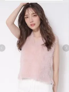 美品♡アプワイザーリッシェ　2wayサイドリボンふわもこニット　ピンク