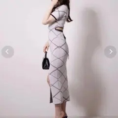 リップサービス バックオープンジャガードロングワンピース