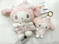 マイメロディ白いちごのティータイム　ふわくた　ぬいぐるみ　マスコット