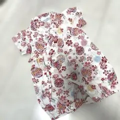 ベビー甚平 50-60cm 花柄手毬