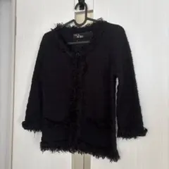 CECIL McBEE ブラックニットカーディガン