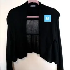 リブ編み ブラック カーディガン