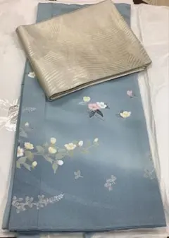 夏帯　絽　正絹　名古屋帯　夏物　涼しげ　夏用　紺　銀駒刺繍　橘文様　吉祥文様 夏帯 絽 正絹 名古屋帯 夏物 涼しげ 夏用 紺 銀駒刺繍 橘文様 吉祥文様