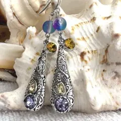 ハンドメイド エレガント ロングピアス662