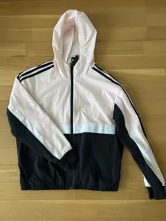 adidas フード付きランニングウェア　ピンク/黒