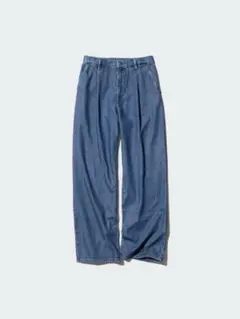 【美品】UNIQLOドレープデニムタックパンツ XL
