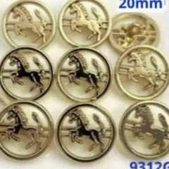 No.9312G ハンドメイド　飾りボタン　ゴールド　馬　動物　透かし　10個