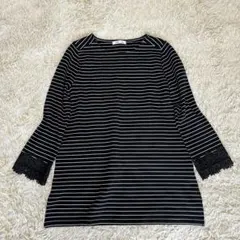 《希少モデル》ANNA LUNA ボーダー 長袖 袖口 レース Mサイズのサムネイル
