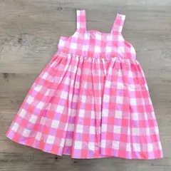 Jacadi♥ピンク ギンガムチェックワンピース/12M 74cmのサムネイル