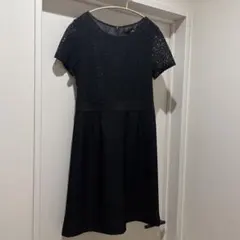 シューラルー黒ドレス　黒フォーマルワンピース　お呼ばれドレス