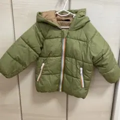 オリーブグリーン フード付きアウター 90cm