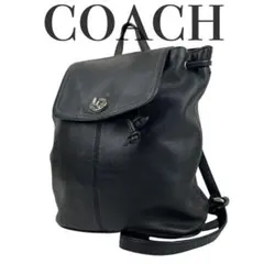 良品　COACH コーチ ミニリュック　バックパック 巾着 24385 ブラック