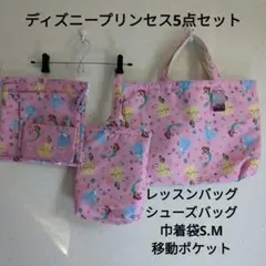 ディズニープリンセス　5点セット　入園入学　レッスンバッグ　巾着　シューズバッグ