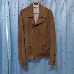 SHIPS JET BLUE ブラウン スエード ダブルライダース M メンズ