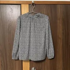 UNTITLED 千鳥格子柄 長袖ブラウス サイズ2のサムネイル