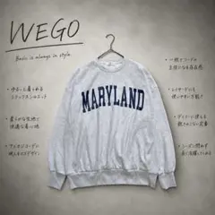 ◻︎8789【WEGO】カレッジロゴスウェット ゆったり ストリート グレー Mのサムネイル