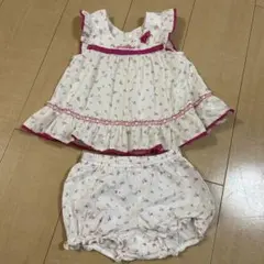 mezzo piano 花柄ワンピース　ブルマ セットアップ 80cm