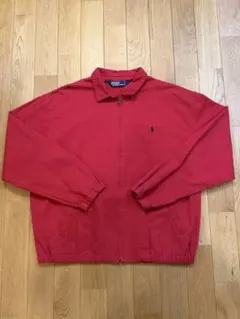 赤のジップアップジャケット ポロロゴ刺繍
