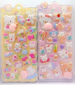 【1点のみ】動物 くま 立体シール おしりシール ももシール マシュマロシール