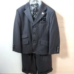 110サイズ ダークグレー ストライプスーツ