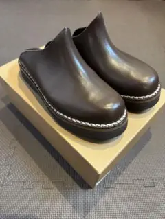 vernacolo 黒 レザー サボサンダル 43 Vernacolo サボサンダル レザー スリッポン サンダル カジュアル