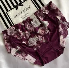 エメフィール♡ショーツ　花柄　ボルドー　L 廃盤　レア