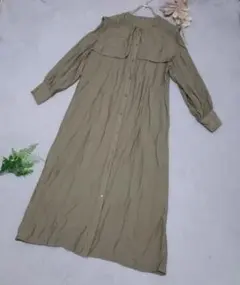 《SENSE OF PLACE》ケープカラー ロングワンピース 長袖