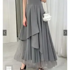 チュールドッキングフレアスカート　GRL