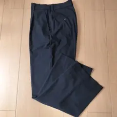 UNIQLO タックワイドパンツ ブラック Lサイズ　センタープレス　丈長