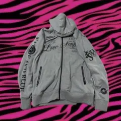 グレー フルジップ パーカー 平成ギャル y2k