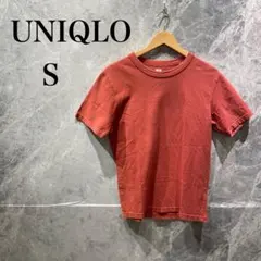 UNIQLO U メンズ S レッド Tシャツ 無地 美品 カジュアル