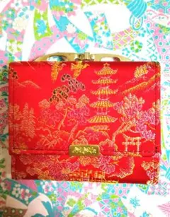 美品！！西陣織和風財布 金色刺繍