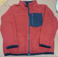 赤 フリースジャケット 胸ポケット付き