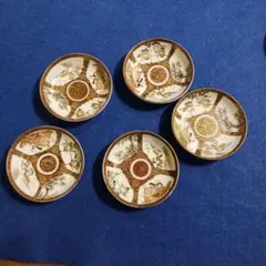 古九谷 明治期 手描き 青粒 飾り皿 5枚 - メルカリ