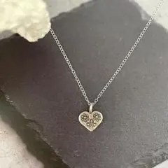 814.silver925製/フラワーハートカレンシルバーネックレス