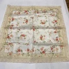 Pierre cardin ESPACE 花柄 レース ハンカチ