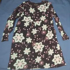 L.L.Bean 花柄 ジャージ素材 長袖ワンピース 150