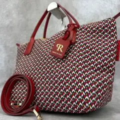 【美品✨】ロベルタピエリ TATAMI柄 2way M トートバッグ レッド 赤