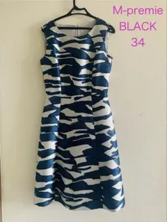 ［美品］ M-premier BLACK ノースリーブワンピース 34