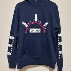 CUNE パーカー ネイビー うさぎ キャラクター