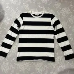 【agnes b. HOMME】 黒白 ボーダー 長袖カットソーのサムネイル